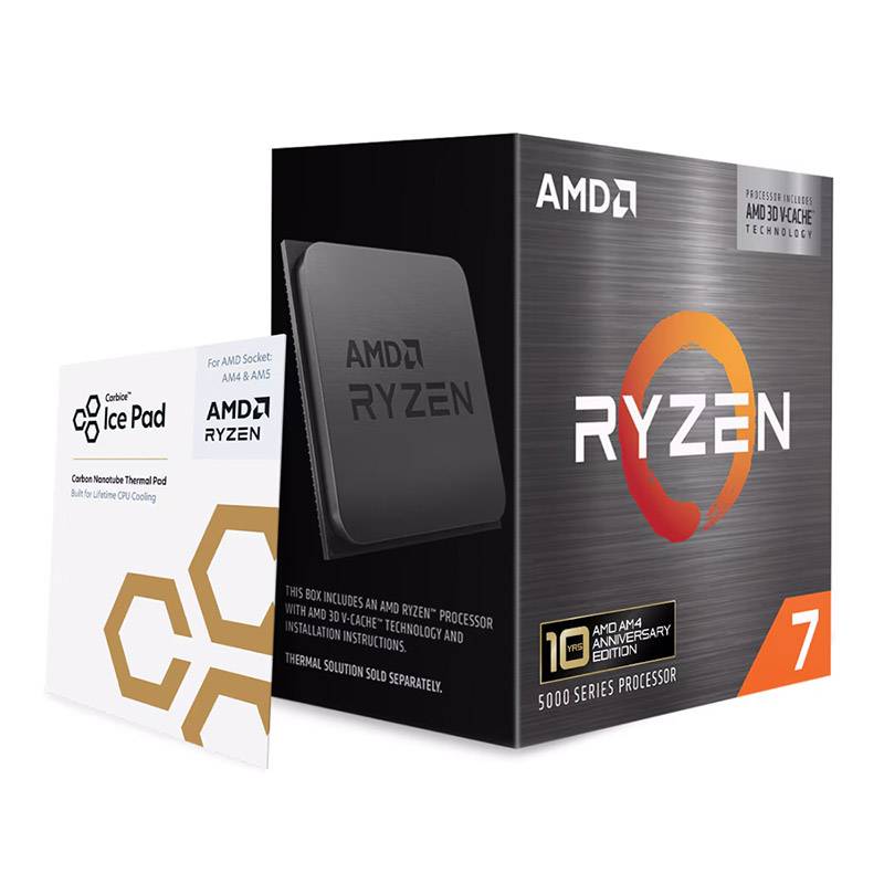 Processador AMD Ryzen 7 5800X3D 10th Anniversary Edition "Zen 3" 8-Core 3.4GHz c/ Turbo 4.5GHz 100MB Cache SktAM4